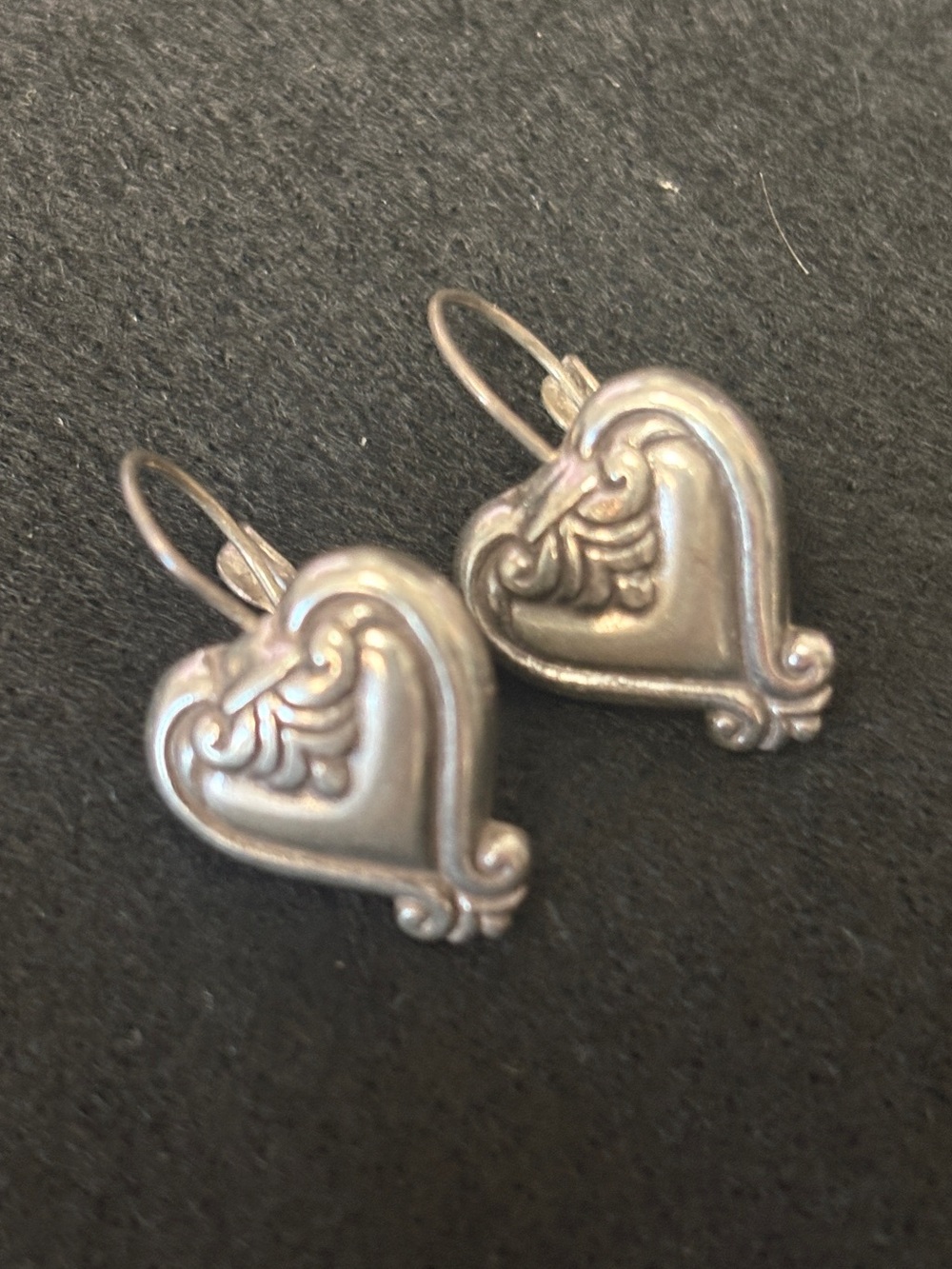 Brighton Silver Heart Filigree Drop Earrings